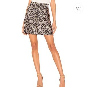 Phoebe Printed Mini Skirt Black combo Daisy print